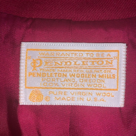 PENDLETON | Vintage Virgin Wool Red Blazer Jacket - Picture 6 of 7
